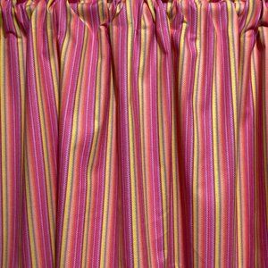 HANDMADE PINK STRIPE COTTON VALANCE, 42 X 15 INCHES